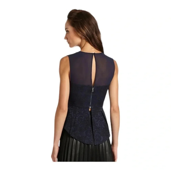 BCBGMaxAzria Noemi Corset Peplum Blouse in Dark Navy size S - Picture 6 of 14